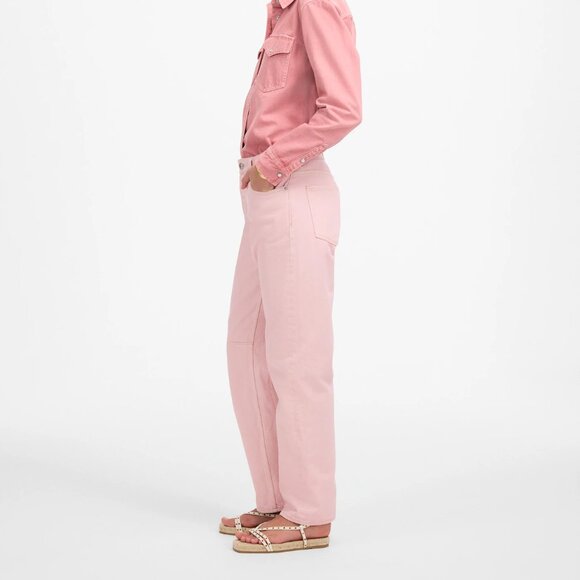 NWT Madewell The Darted Barrel Leg Jean, pink blossom - Picture 3 of 7